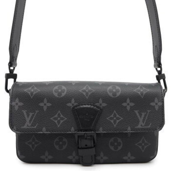 Louis Vuitton Eclipse Black Shoulder Bag Montsouris Wearable Wallet Black - Picture 1 of 8